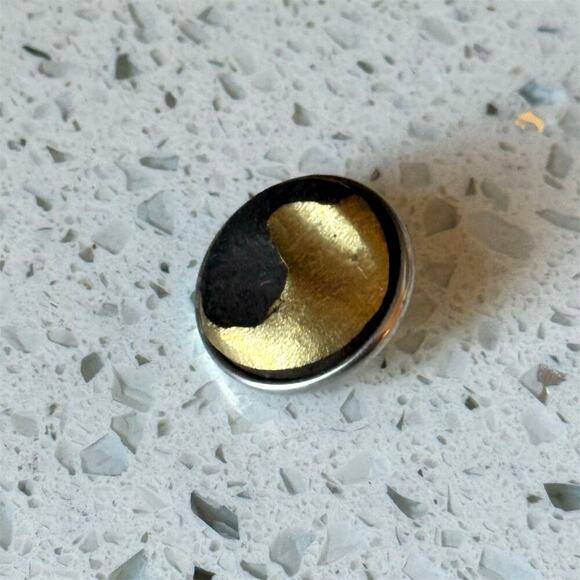 RARE Noosa Amsterdam Chunk Tantra Black & Gold Snap Charm Jewelry Handmade Art - Picture 3 of 4